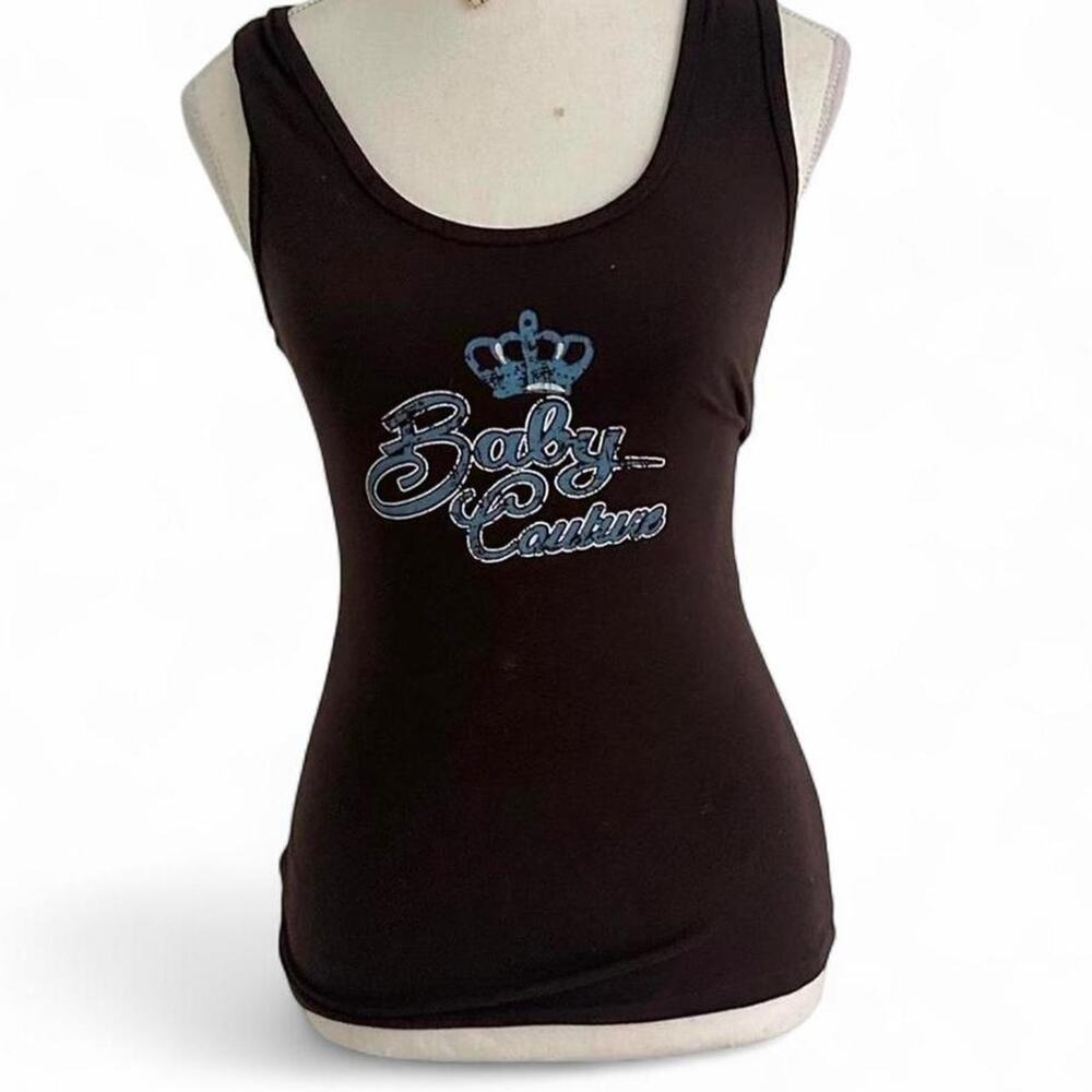 Siren Early 2000s Y2K Brown SuperFitted Baby Couture Tank Top Size Medium summer
